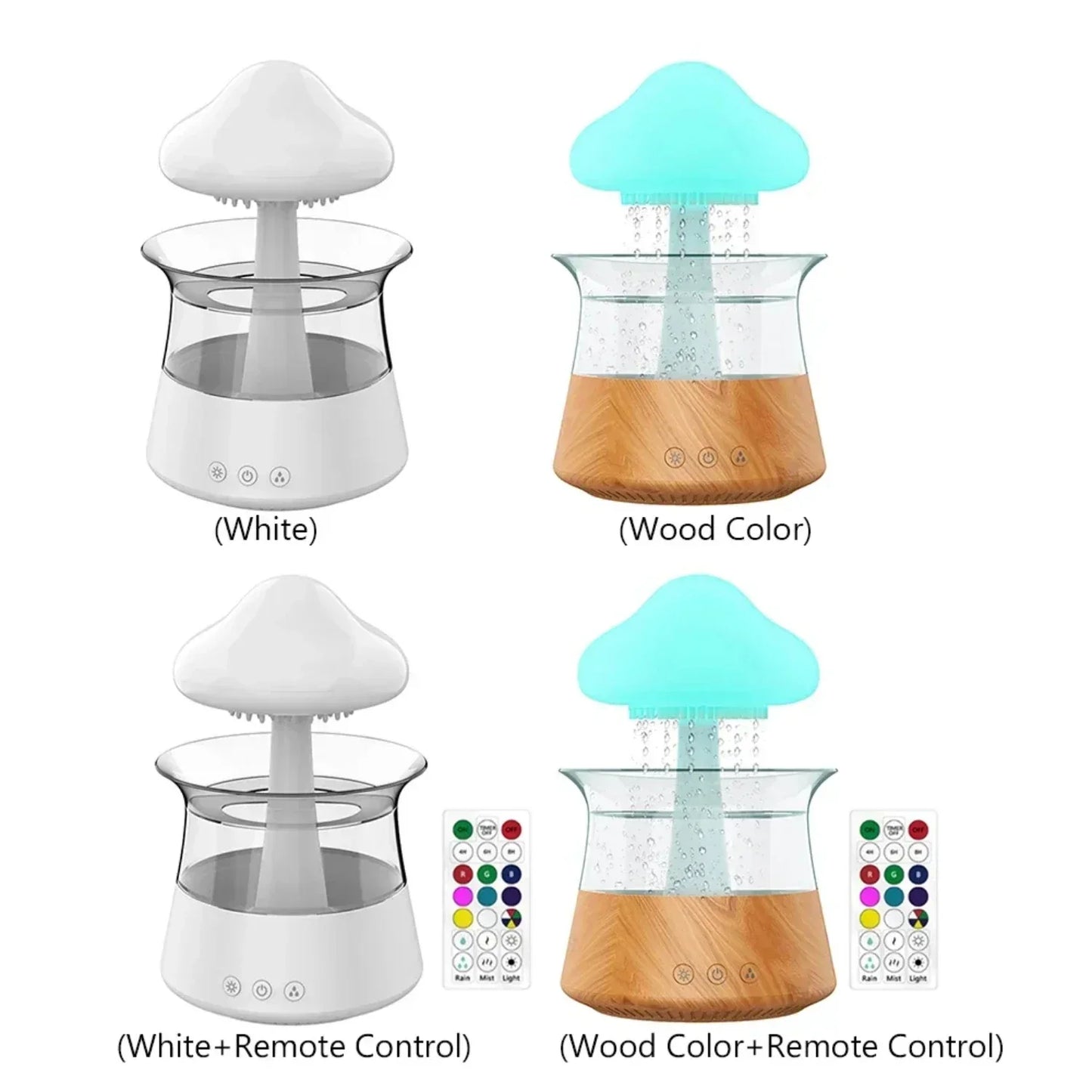 300mL Mushroom Humidifier - مرطب الهواء مع ضوء ليلي