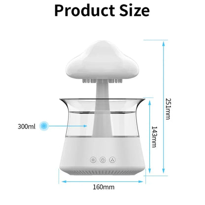 300mL Mushroom Humidifier - مرطب الهواء مع ضوء ليلي